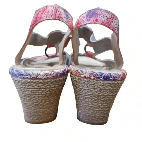 Remonte Metallic Espadrilles Wedge Sling Back Sandals Size 38 - Picture 7 of 8